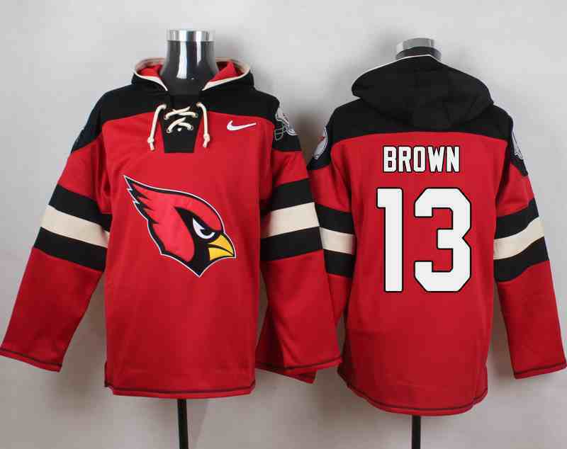 Nike Cardinals 13 Jaron Brown Red Hooded Jersey