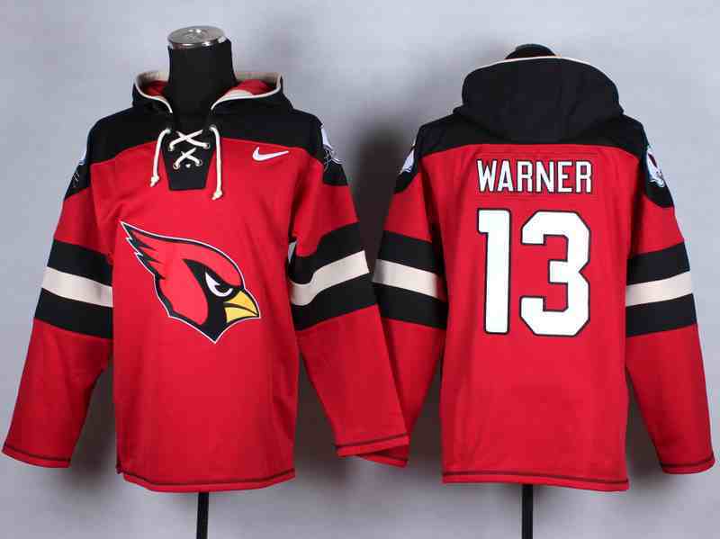 Nike Cardinals 13 Warner Red Hooded Jerseys
