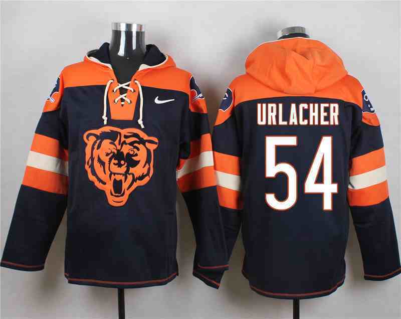 Nike Bears 54 URLACHER Navy Hooded Jersey