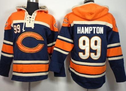 Nike Chicago Bears #99 Dan Hampton Blue Sawyer Hooded Sweatshirt NFL Hoodie