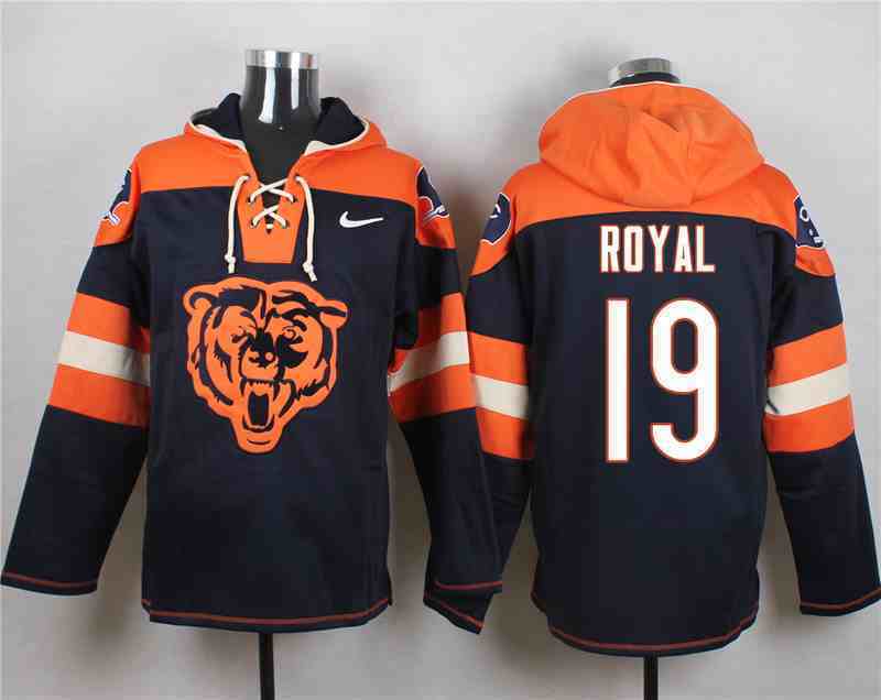 Nike Bears 19 Eddie Royal Navy Hooded Jersey