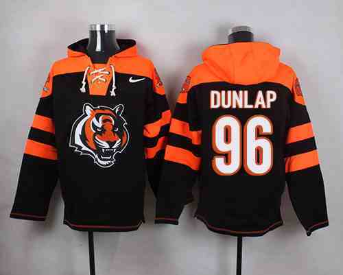 Nike Bengals 96 Carlos Dunlap Black Hooded Jersey