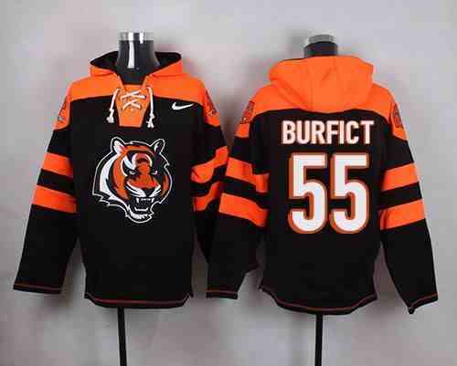 Nike Bengals 55 Vontaze Burfict Black Hooded Jersey