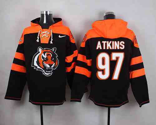 Nike Bengals 97 Geno Atkins Black Hooded Jersey