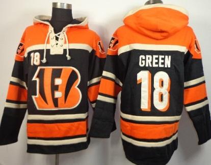 Cincinnati Bengals 18 A.J. Green Black Orange NFL Hoodie