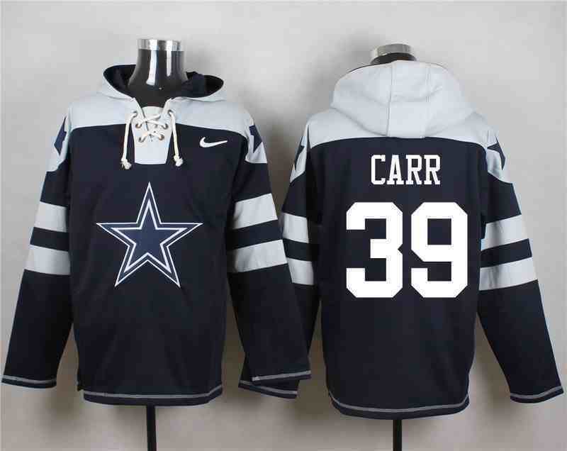Nike Cowboys 39 Brandon Carr Navy Hooded Jersey