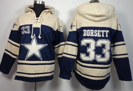 Nike Dallas Cowboys #33 Tony Dorsett Blue Sawyer Hooded Sweatshirt NFL Hoodie
