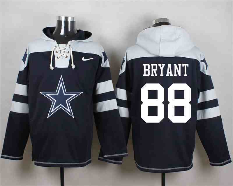 Nike Cowboys 88 Dez Bryant Navy Hooded Jersey