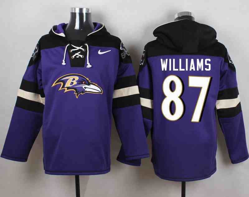 Nike Ravens 87 Maxx Williams Purple Hooded Jersey