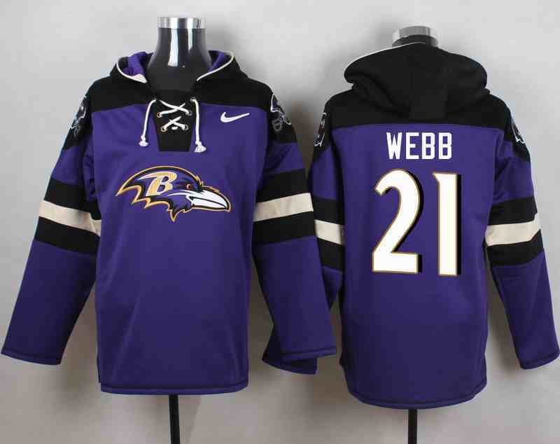 Nike Ravens 21 Lardarius Webb Purple Hooded Jersey