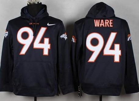 Denver Broncos 94 DeMarcus Ware Blue Pullover NFL Hoodie