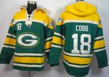 Green Bay Packers #18 Randall Cobb Green Sawyer Hooded Sweatshirt NFL Hoodie