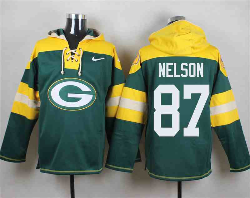 Nike Packers 87 Jordy Nelson Green Hooded Jersey