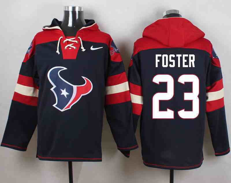 Nike Texans 23 Arian Foster Navy Hooded Jersey