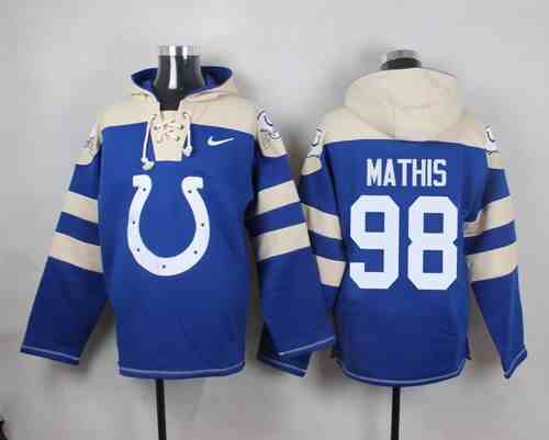 Nike Colts 98 Robert Mathis Blue Hooded Jersey