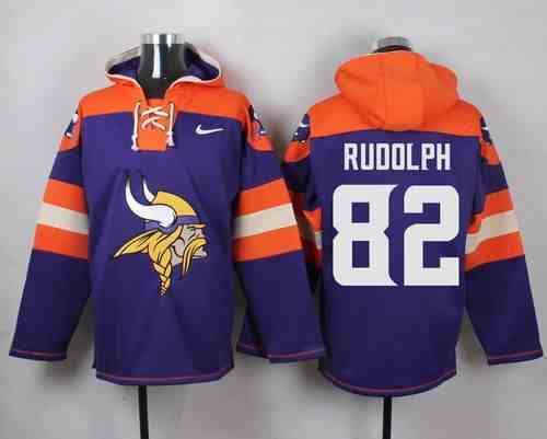 Nike Vikings 82 Kyle Rudolph Purple Hooded Jersey