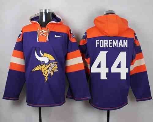 Nike Vikings 44 Chuck Foreman Purple Hooded Jersey