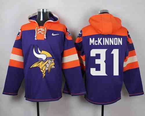 Nike Vikings 31 Jerick McKinnon Purple Hooded Jersey