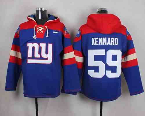 Nike Giants 59 Devon Kennard Blue Hooded Jersey