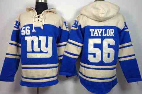 Nike New York Giants #56 Lawrence Taylor Blue Sawyer Hooded Sweatshirt NFL Hoodie