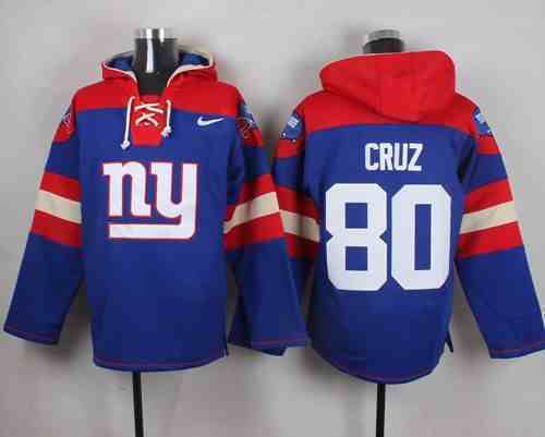 Nike Giants 80 Victor Cruz Blue Hooded Jersey