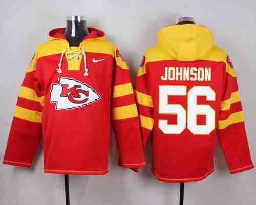 Nike Chiefs 56 Derrick Johnson Red Hooded Jersey