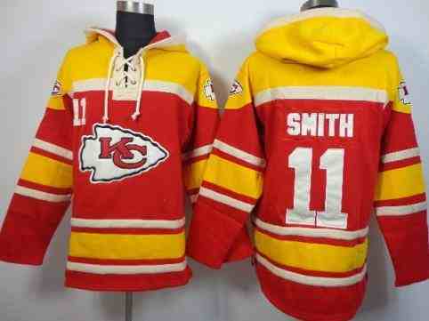Kansas City Chiefs 11 Alex Smith Red Yellow NFL Hoodie