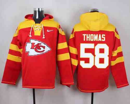 Nike Chiefs 58 Derrick Thomas Red Hooded Jersey