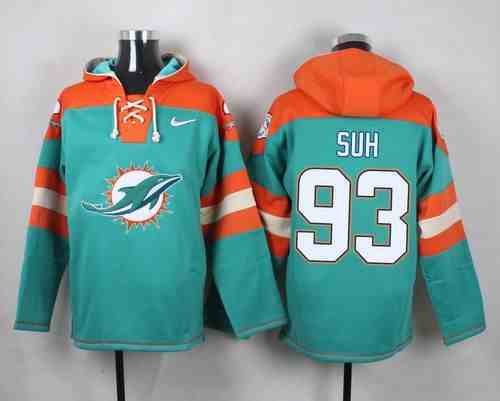 Nike Dolphins 93 Ndamukong Suh Green Hooded Jersey