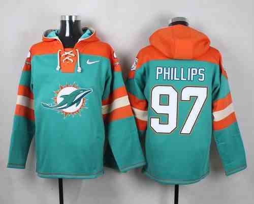 Nike Dolphins 97 Jordan Phillips Green Hooded Jersey