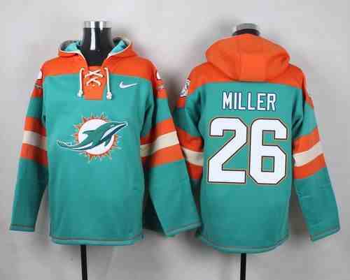 Nike Dolphins 26 Lamar Miller Green Hooded Jersey