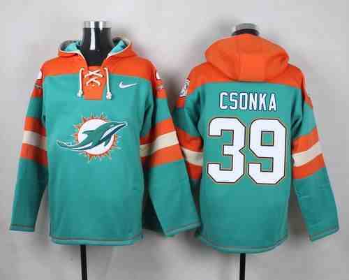 Nike Dolphins 39 Larry Csonka Green Hooded Jersey