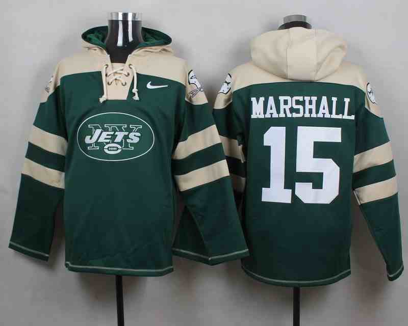 Nike Jets 15 Brandon Marshall Green Hooded Jersey
