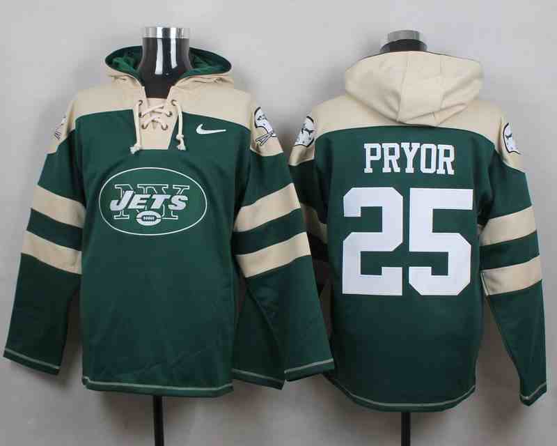 Nike Jets 25 Calvin Pryor Green Hooded Jersey