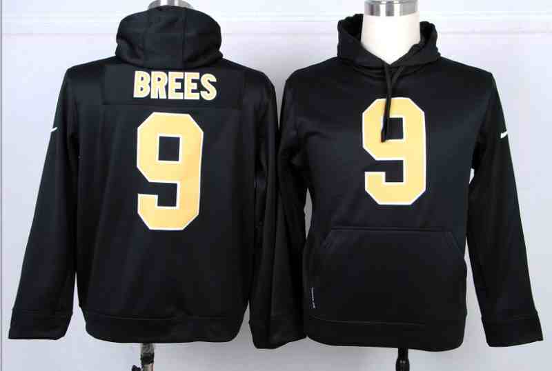 Nike New Orleans Saints #9 Drew Brees Black Hoodie