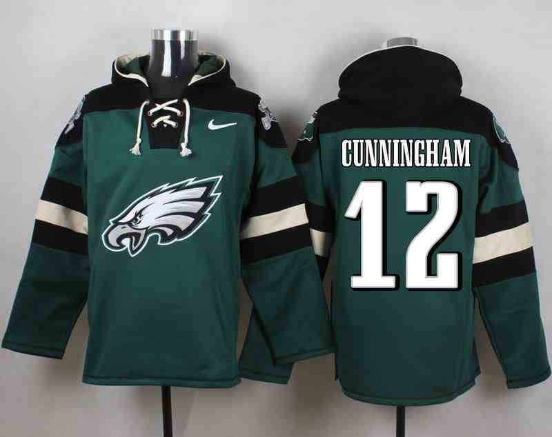 Nike Eagles 12 Randall Cunningham Green Hooded Jersey