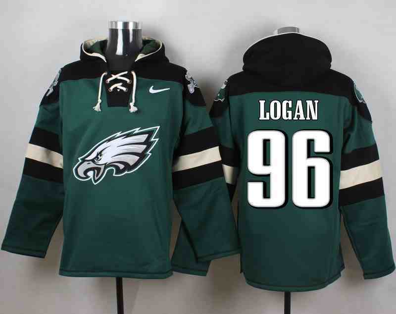 Nike Eagles 96 Bennie Logan Green Hooded Jersey