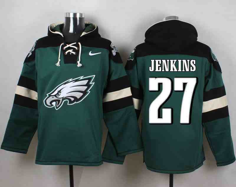 Nike Eagles 27 Malcolm Jenkins Green Hooded Jersey
