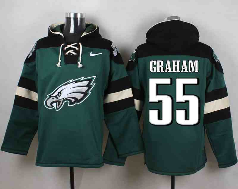 Nike Eagles 55 Brandon Graham Green Hooded Jersey