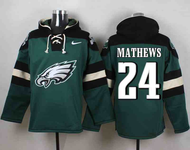Nike Eagles 24 Ryan Mathews Green Hooded Jersey