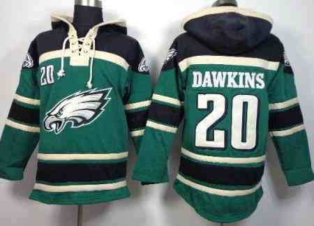 Nike Philadelphia Eagles #20 Brian Dawkins Green Sawyer Hooded Sweatshirt NFL Hoodie