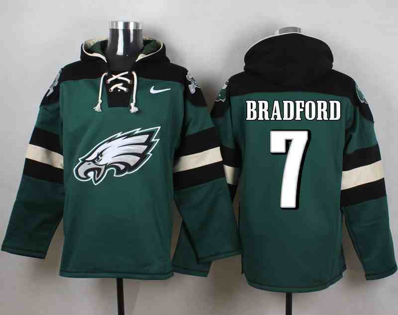 Nike Eagles 7 Sam Bradford Green Hooded Jersey