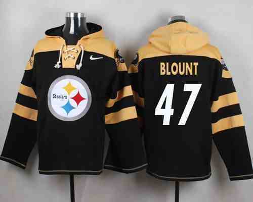 Nike Steelers 47 BLOUNT Black Hooded Jersey