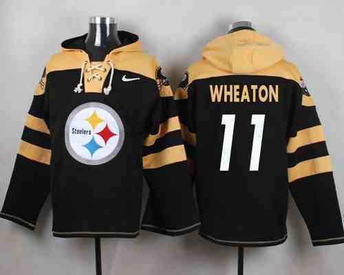 Nike Steelers 11 Markus Wheaton Black Hooded Jersey
