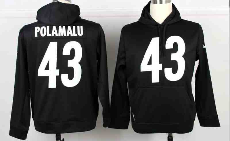 NFL Pittsburgh Steelers #43 Troy Polamalu Black Hoodie