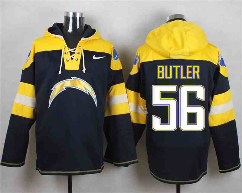 Nike Chargers 56 BUTLER Navy Hooded Jersey