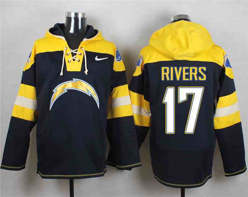 Nike Chargers 17 RIVERS Navy Hooded Jersey