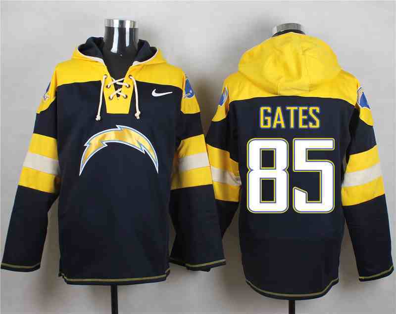Nike Chargers 85 GATES Navy Hooded Jersey