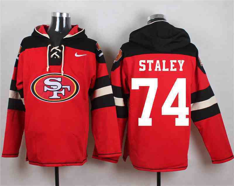 Nike 49ers 74 Joe Stanley Red Hooded Jersey