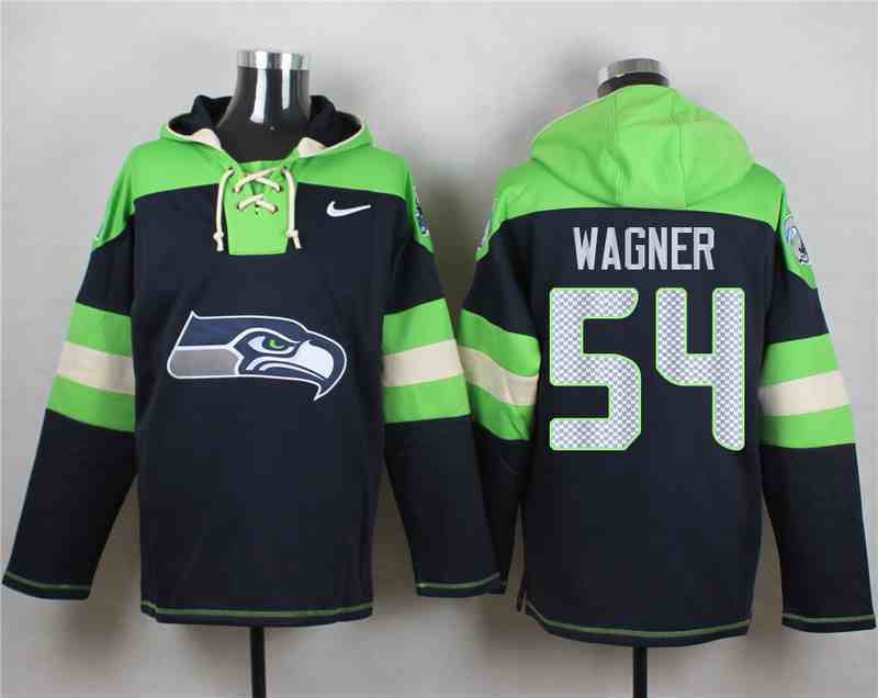 Nike Seahawks 54 Bobby Wagner Navy Hooded Jersey